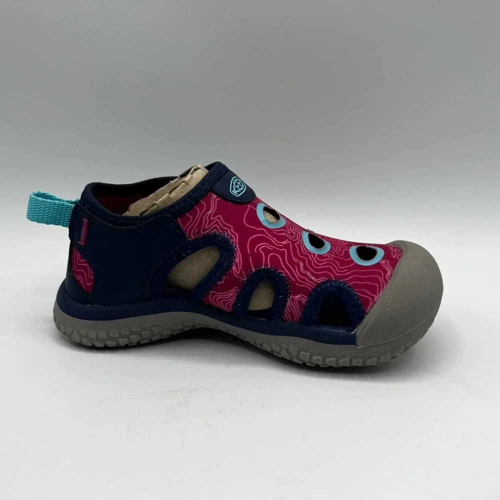 KEEN Kids Stingray Blue Depths Festival Fuchsia Waterproof Sandals Size 8‎